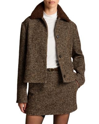 Vince Contrast Collar Boucle Jacket