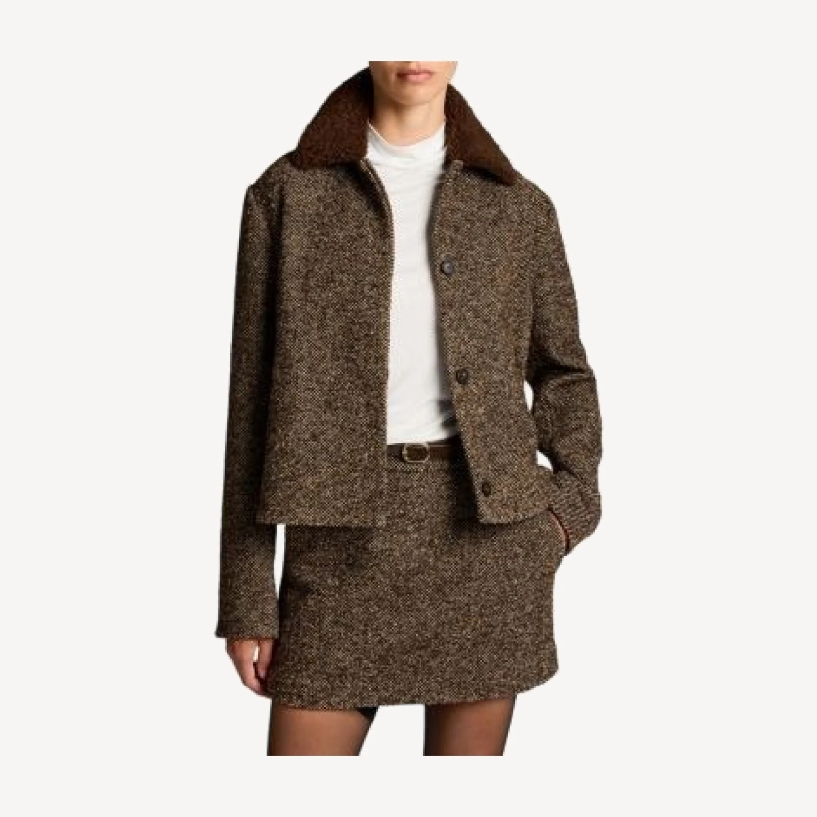 Vince Contrast Collar Boucle Jacket