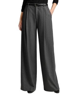 Vince Camille Wool Blend Mid Rise Wide Leg Pants