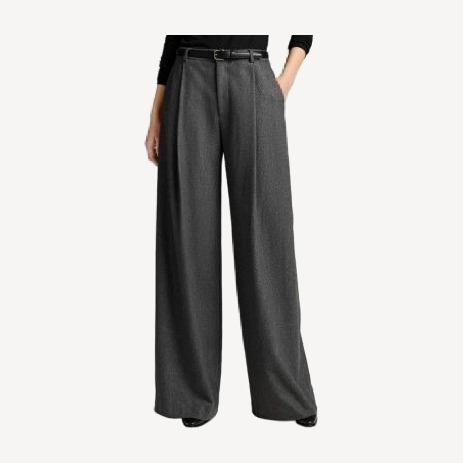 Vince Camille Wool Blend Mid Rise Wide Leg Pants