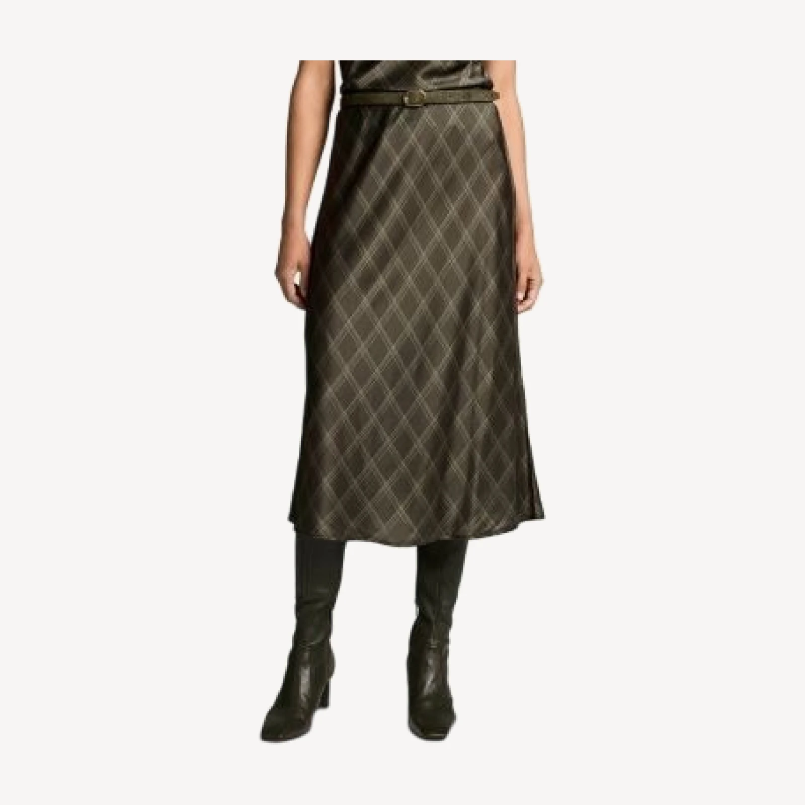 Vince Diamond Plaid Slip Skirt