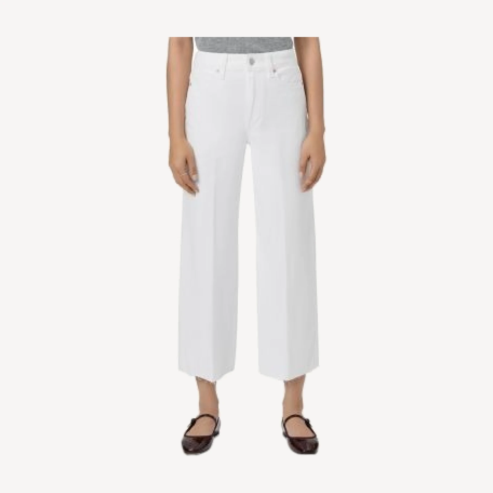 Paige Petites Anessa High Rise Wide Leg Jeans in Crisp White