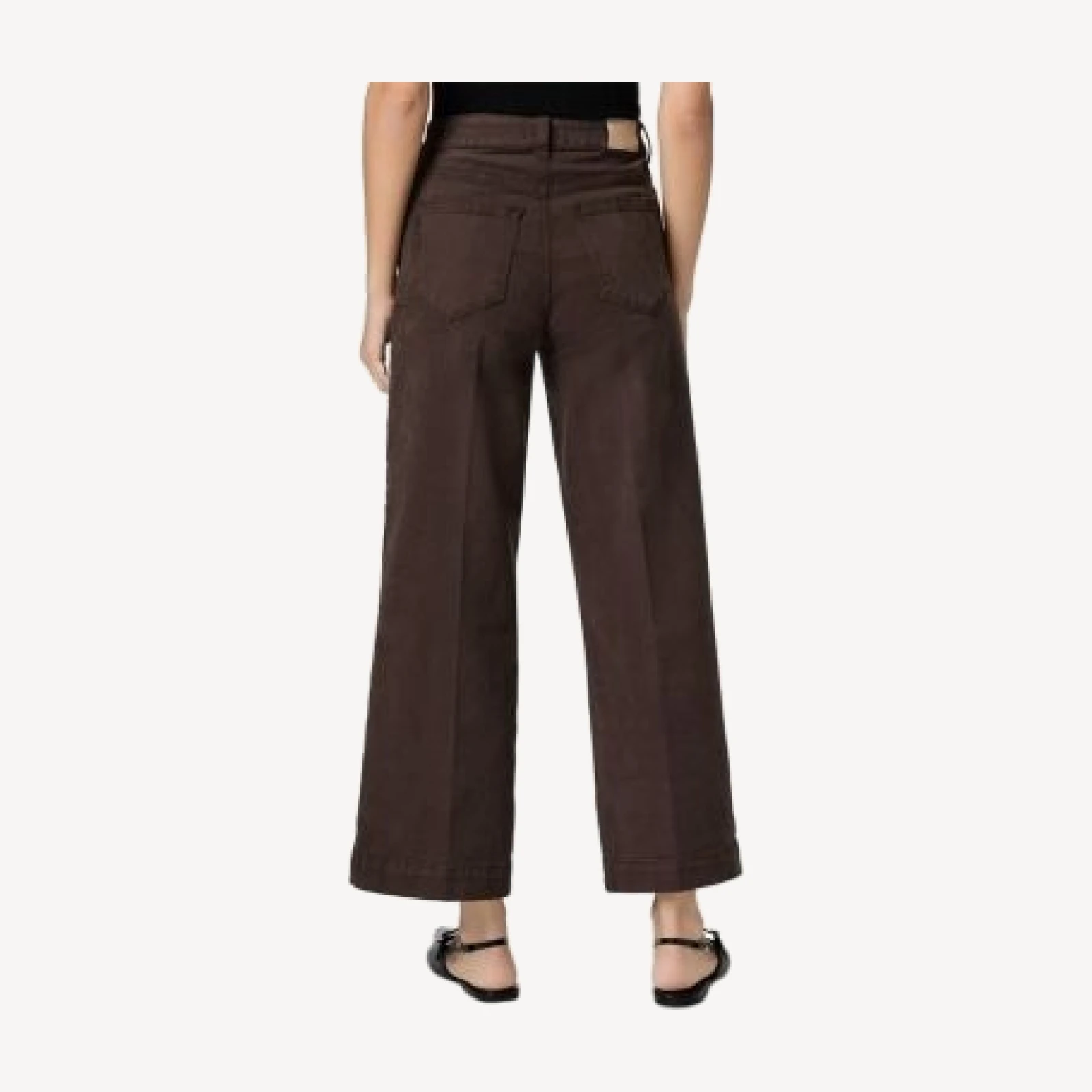 Paige Anessa Cropped Wide Leg Jeans in Rich Chocolate
