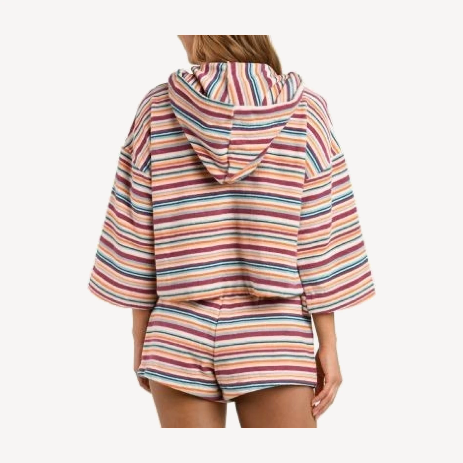 L'Agence Amiya Watercolor Stripe Swim Cover-Up Shorts