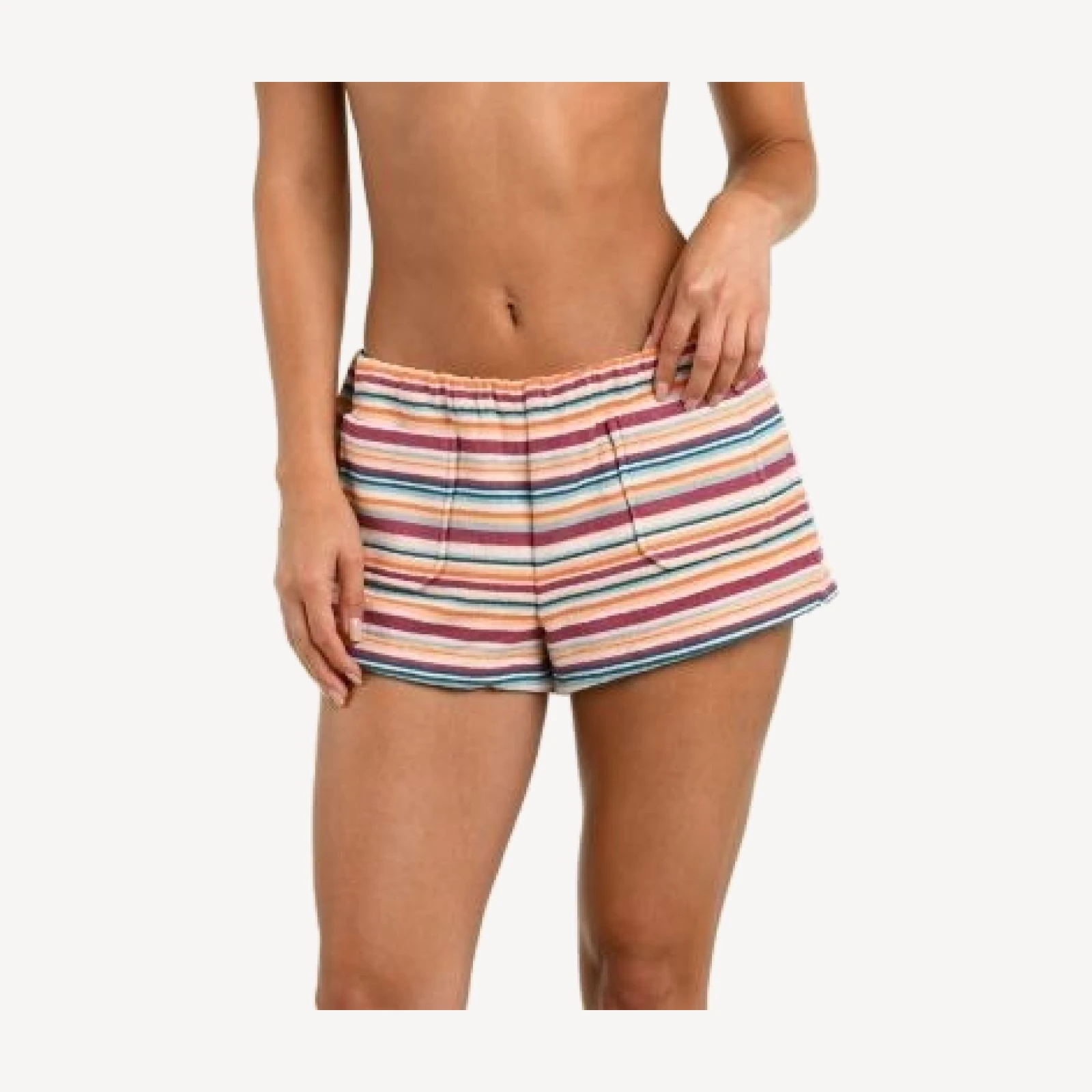 L'Agence Amiya Watercolor Stripe Swim Cover-Up Shorts