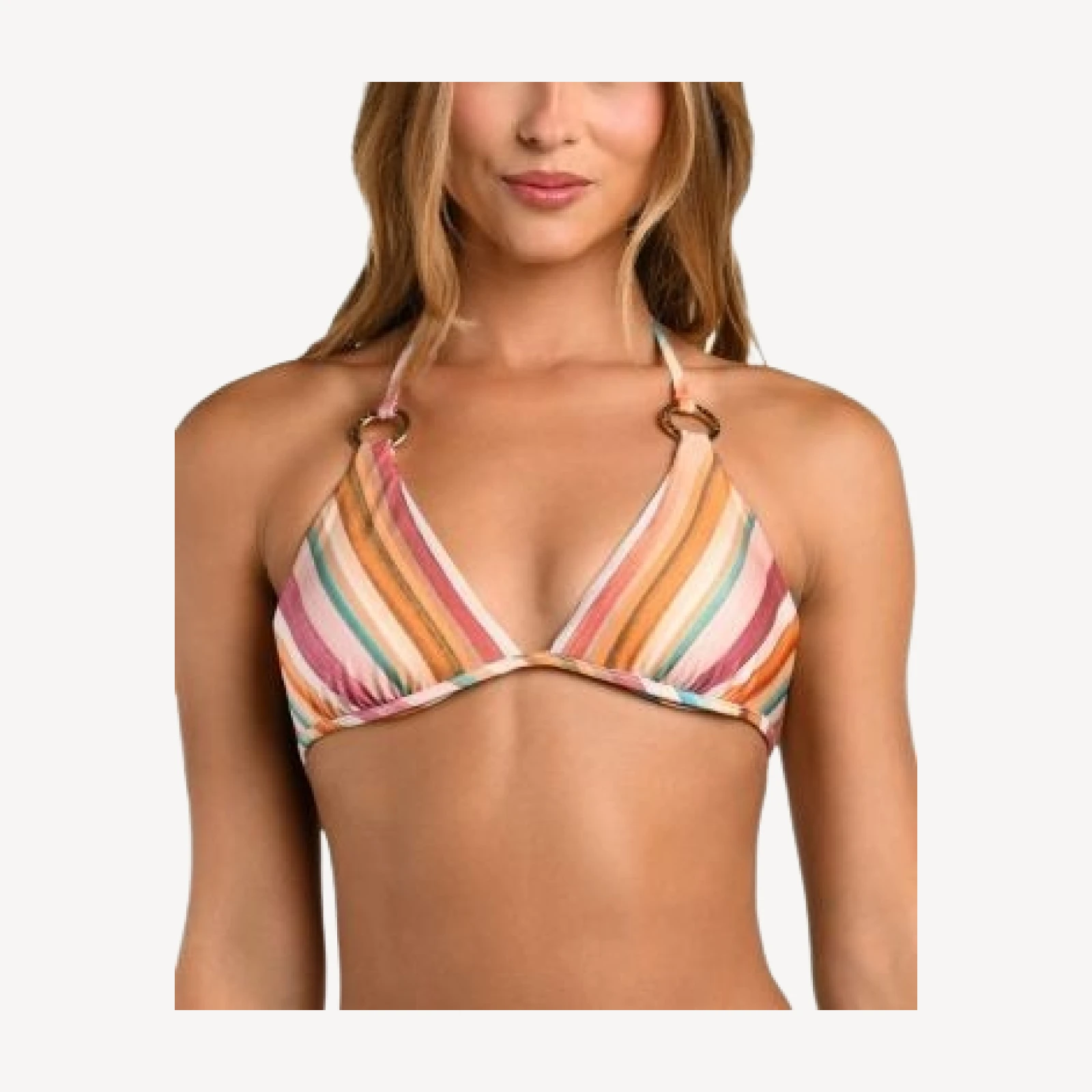 L'Agence Annabelle Watercolor Stripe Triangle Bikini Top