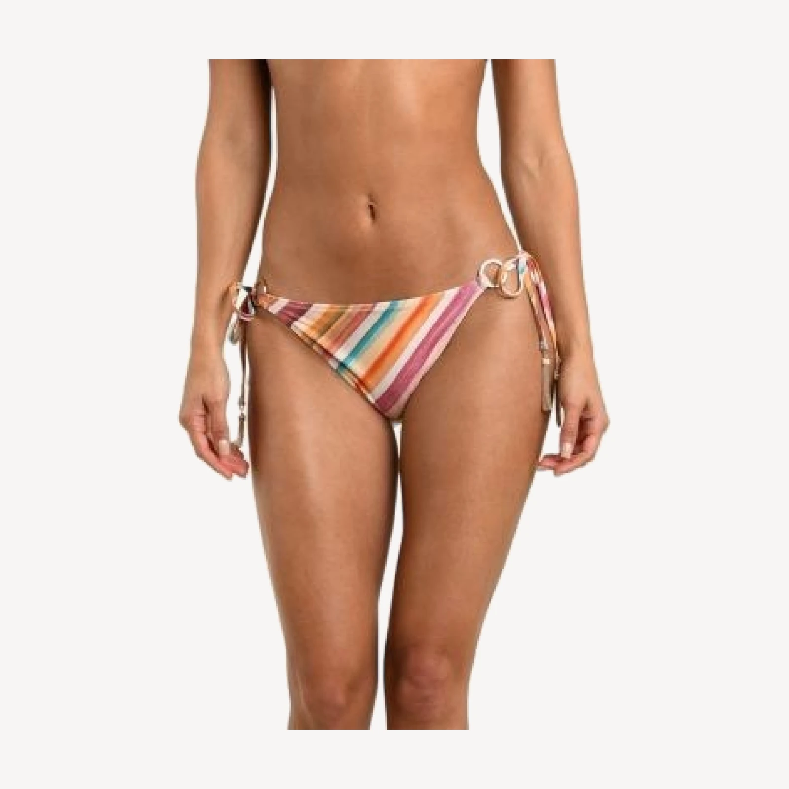 L'Agence Britt Watercolor Stripe Side Tie Bikini Bottom
