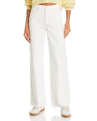 Paige Anessa 31 High Rise Raw Hem Jeans in Tonal Ecru