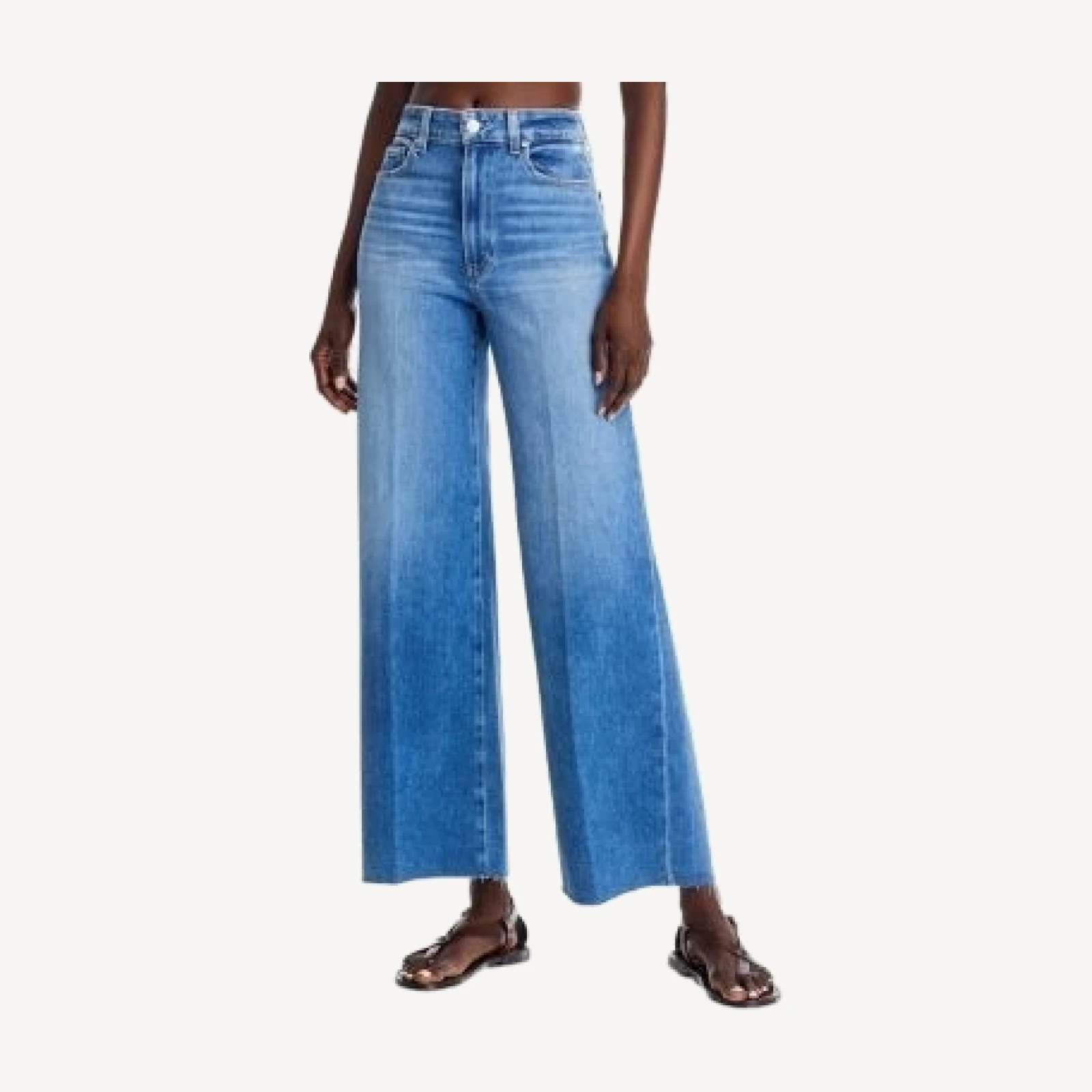 Paige Anessa 31 High Rise Wide Leg Jeans in Flamenco Distressed
