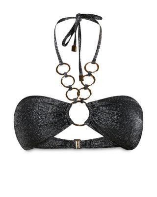 L'Agence Krysta Sparkle Bandeau Bikini Top