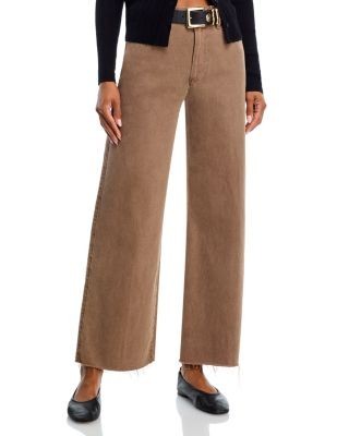 Paige Anessa High Rise Raw Hem Wide Leg Jeans in Vintage Canewood