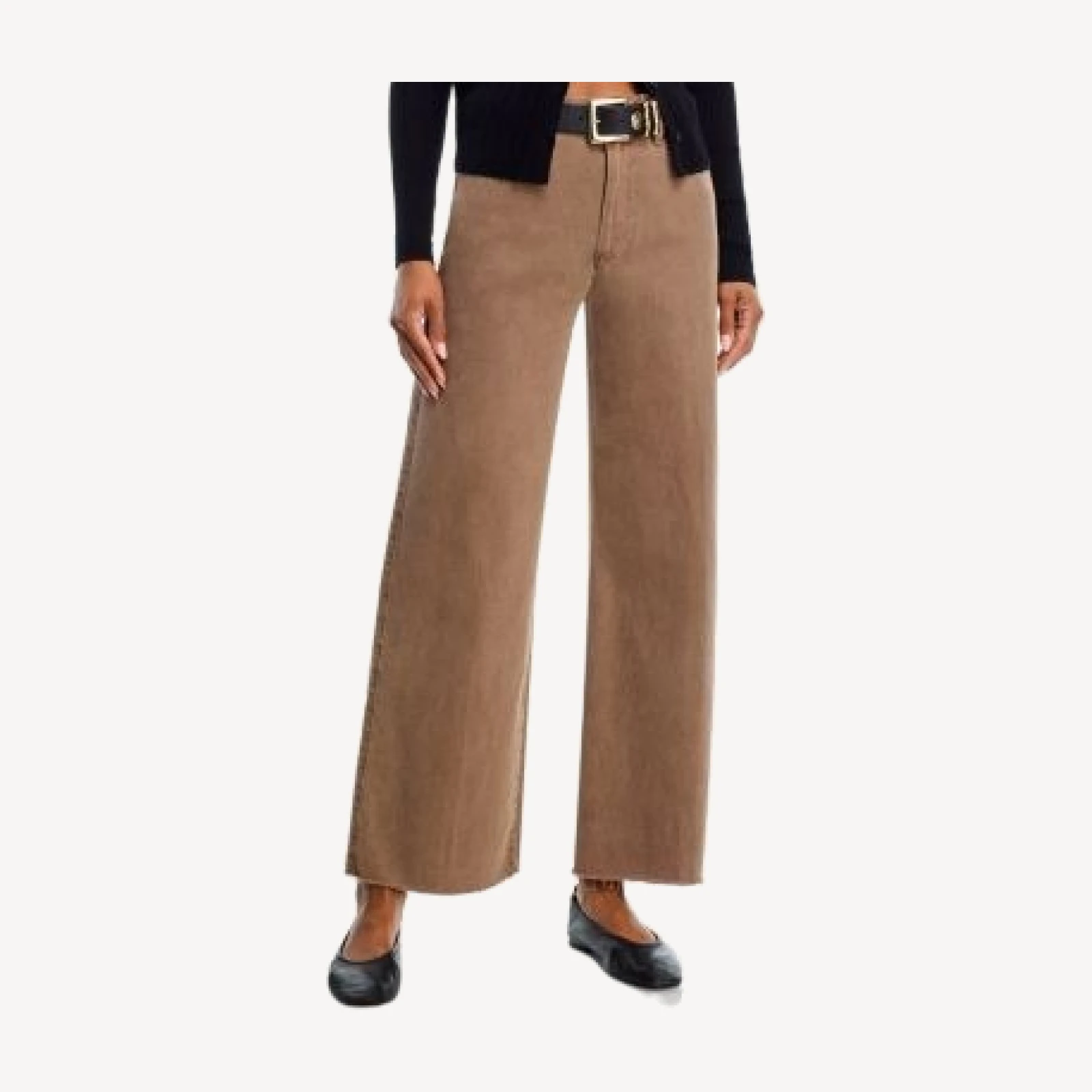 Paige Anessa High Rise Raw Hem Wide Leg Jeans in Vintage Canewood