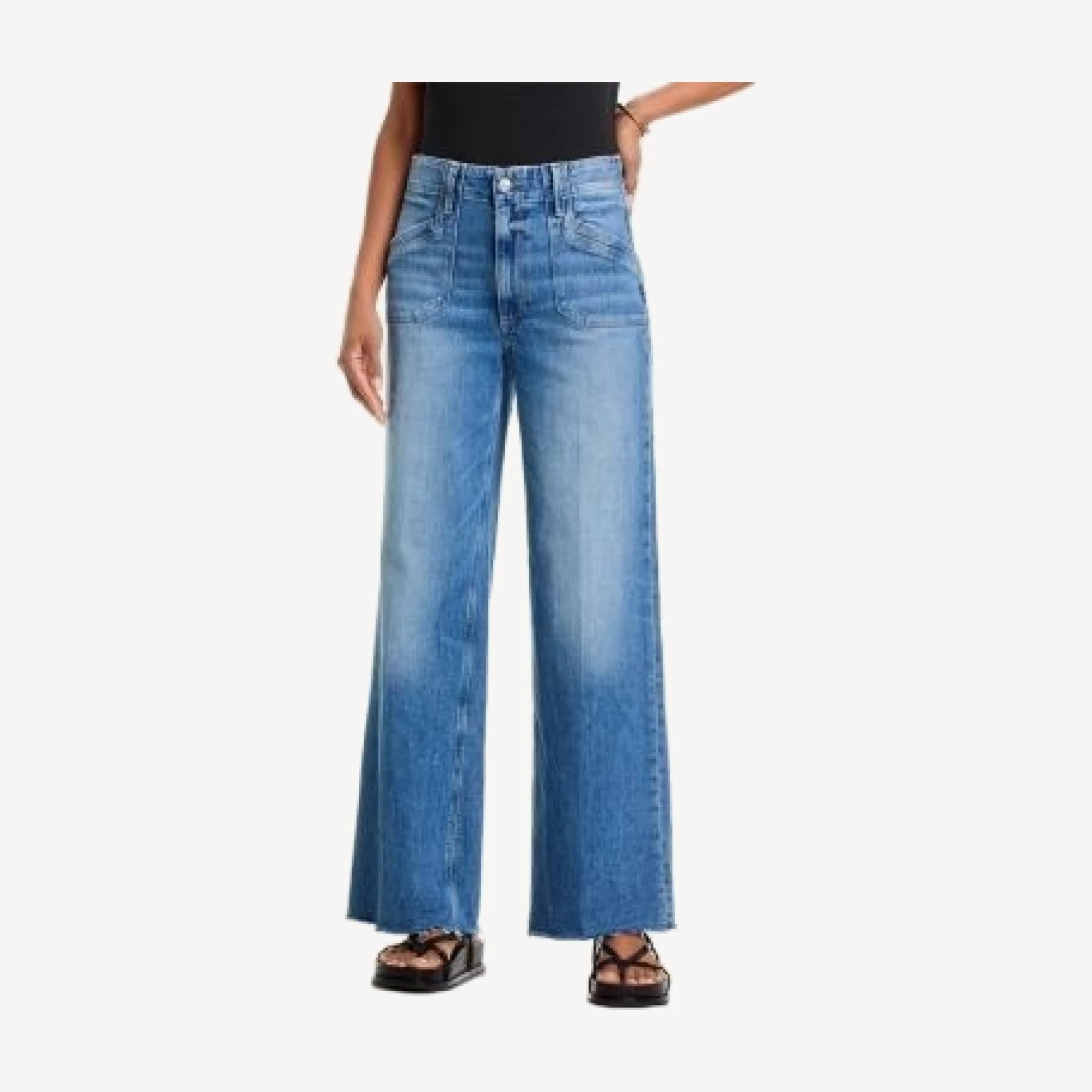 Paige Anessa 31 High Rise Wide Leg Jeans in Viva