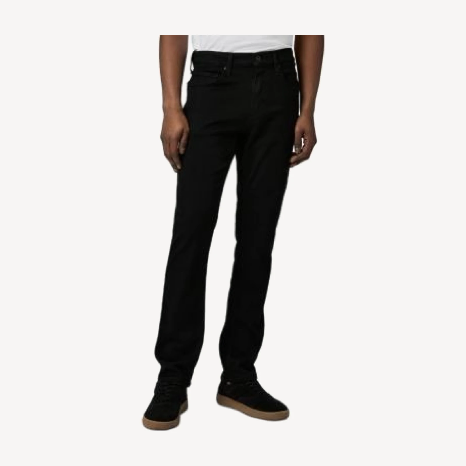 Paige Federal 30 Slim Straight Fit Jeans in Black Shadow