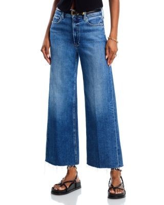 Paige Anessa High Rise Raw Hem Wide Leg Jeans in Westminster Distressed