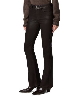 Paige Laurel Canyon High Rise Bootcut Jeans in Chicory Coffee Luxe Coated