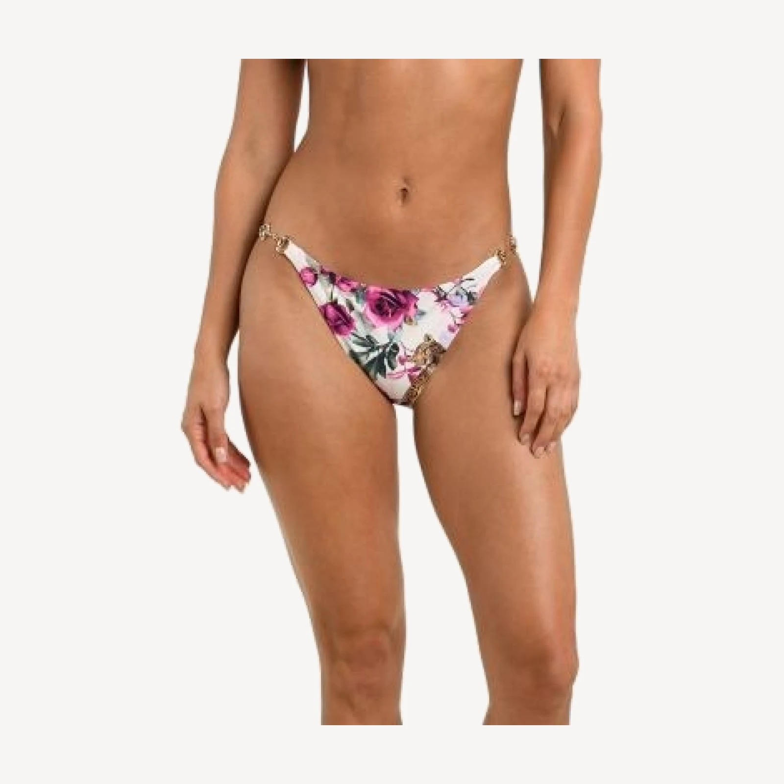 L'Agence Violet Rose Chain Trim Bikini Bottom
