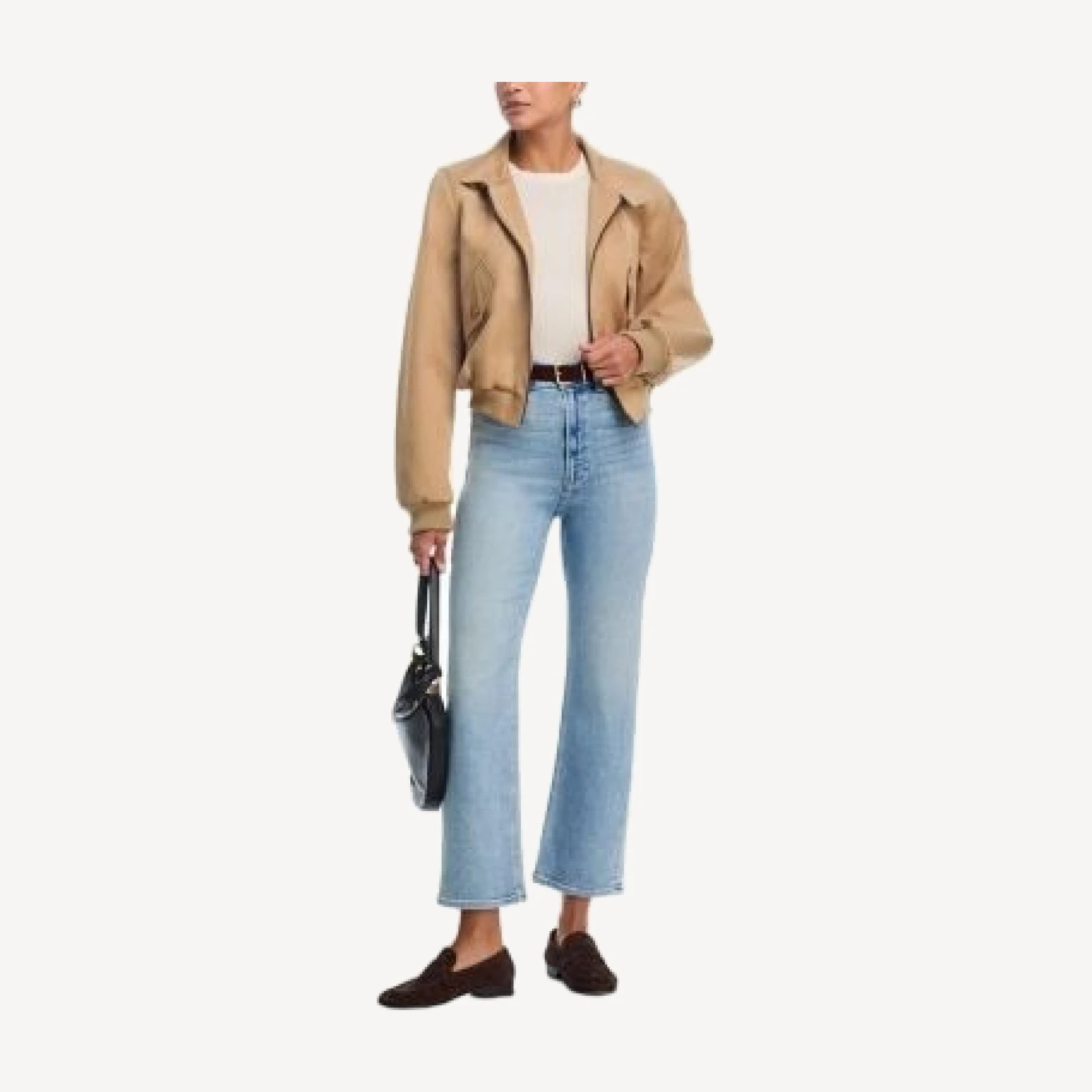 Paige Stevie High Rise Ankle Straight Jeans in Lisbon Light