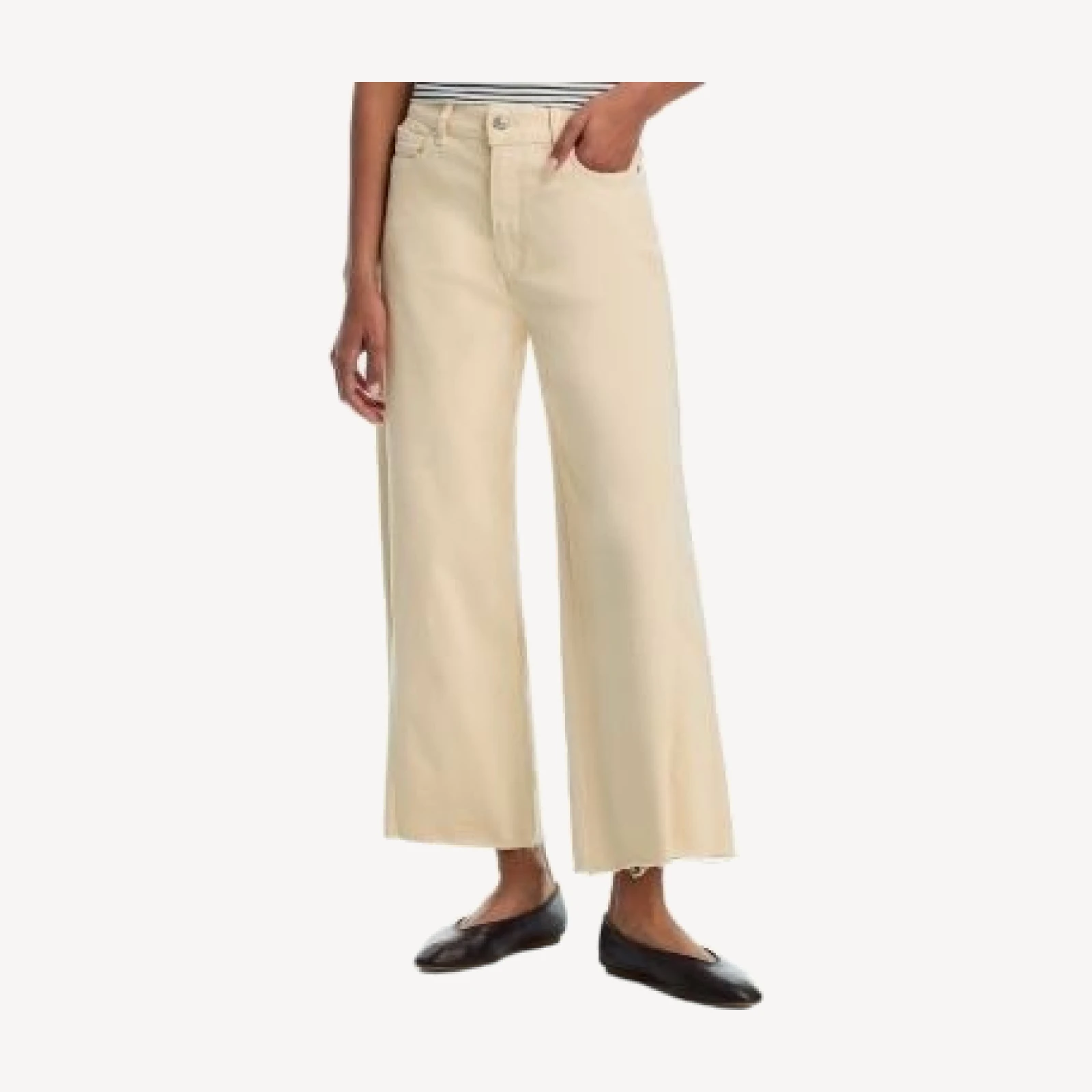 Paige Anessa High Rise Wide Leg Jeans in Buttery Yellow