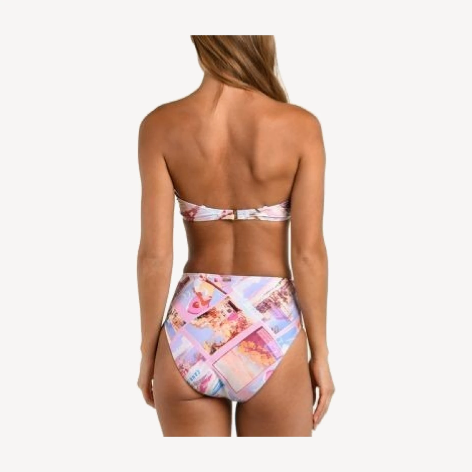 L'Agence Vanessa Postcard Print High Waist Bikini Bottom