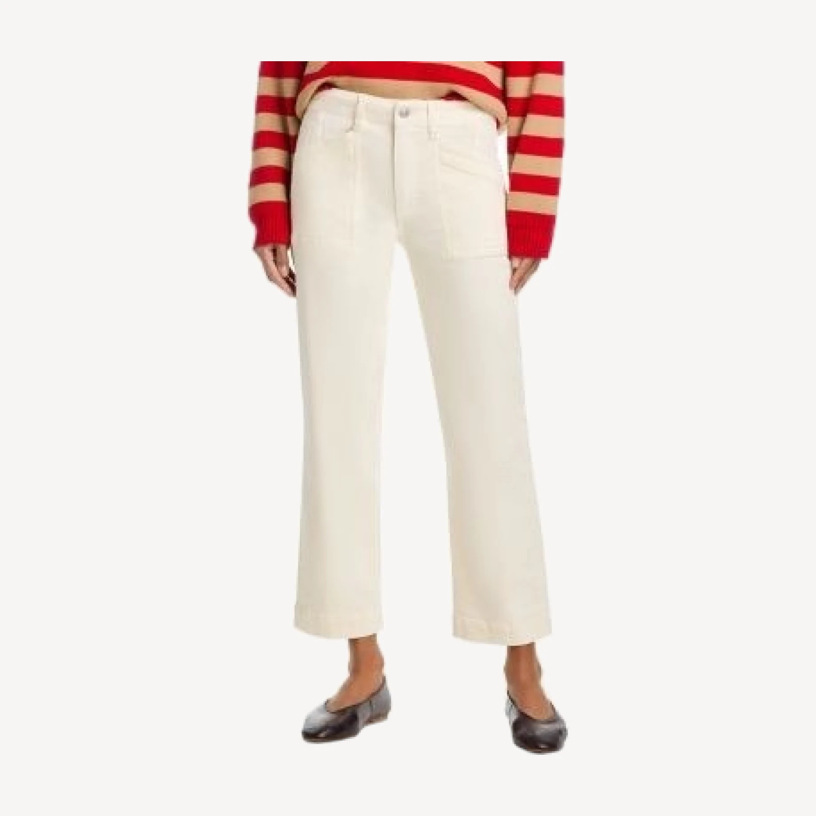 Paige Quincy Mid Rise Ankle Straight Jeans in Quartz Sand