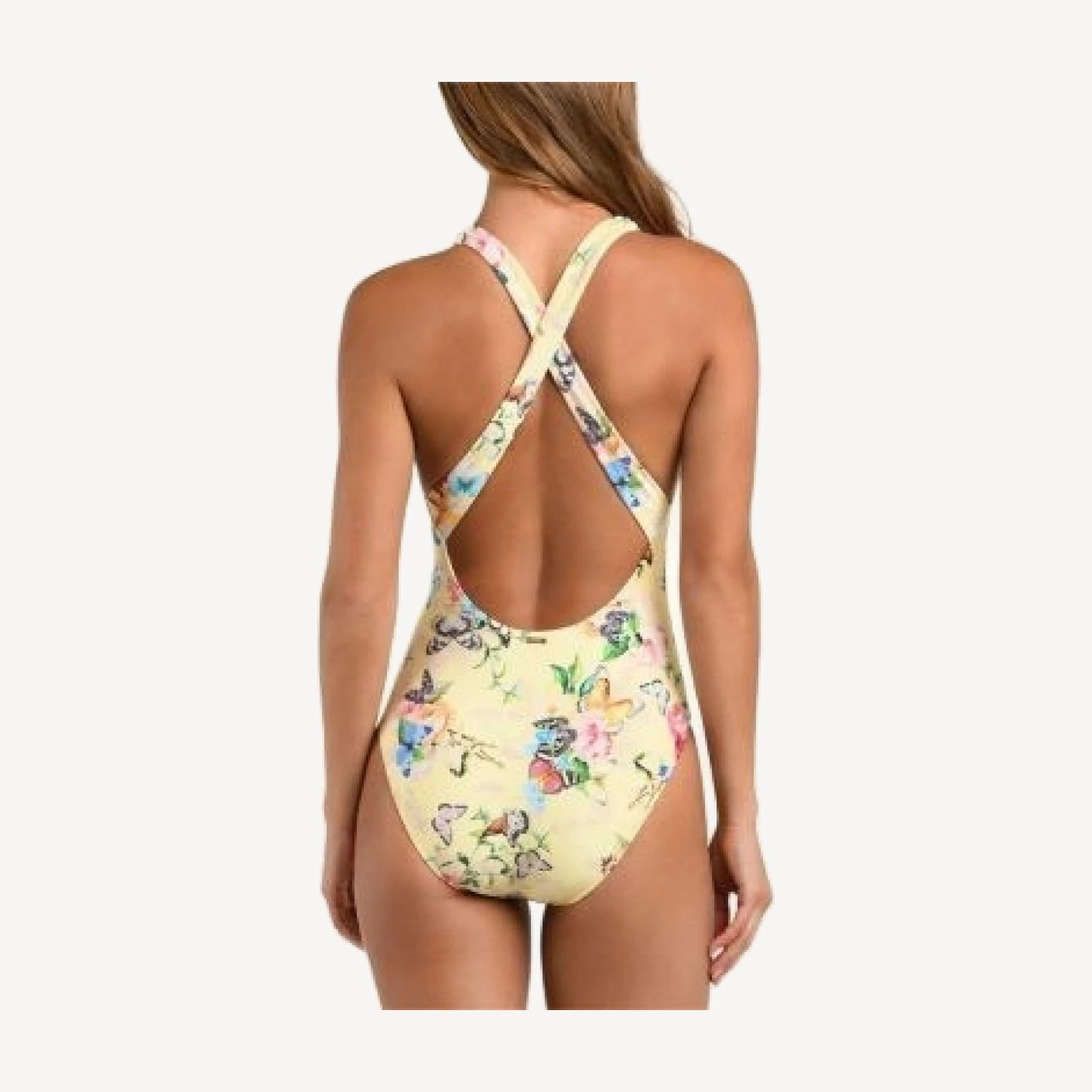 L'Agence Lisa Garden Butterflies Plunge One Piece Swimsuit