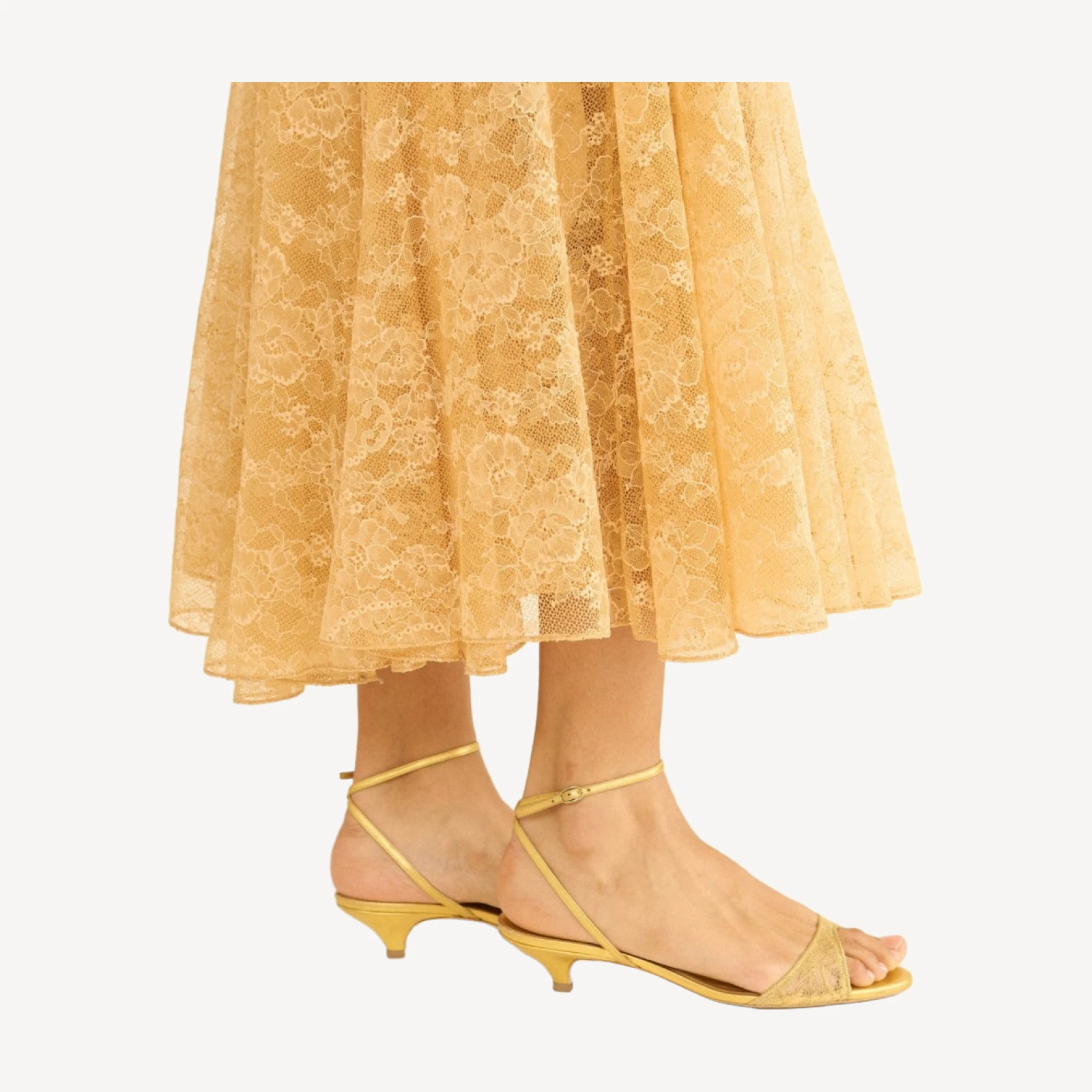 AMRA HEEL -- GOLD LACE