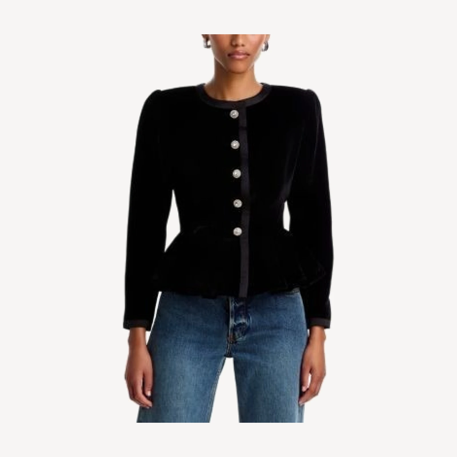 LoveShackFancy Velouria Velvet Peplum Jacket