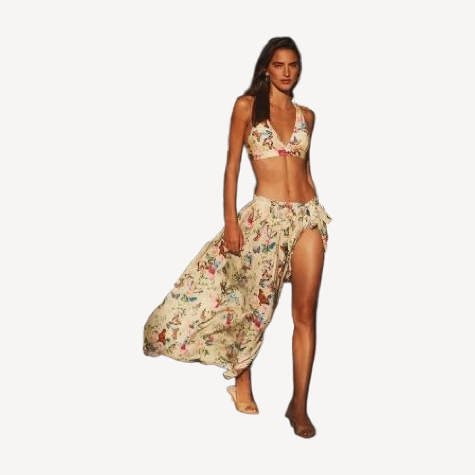 L'Agence Lexi Garden Butterflies Bikini Top