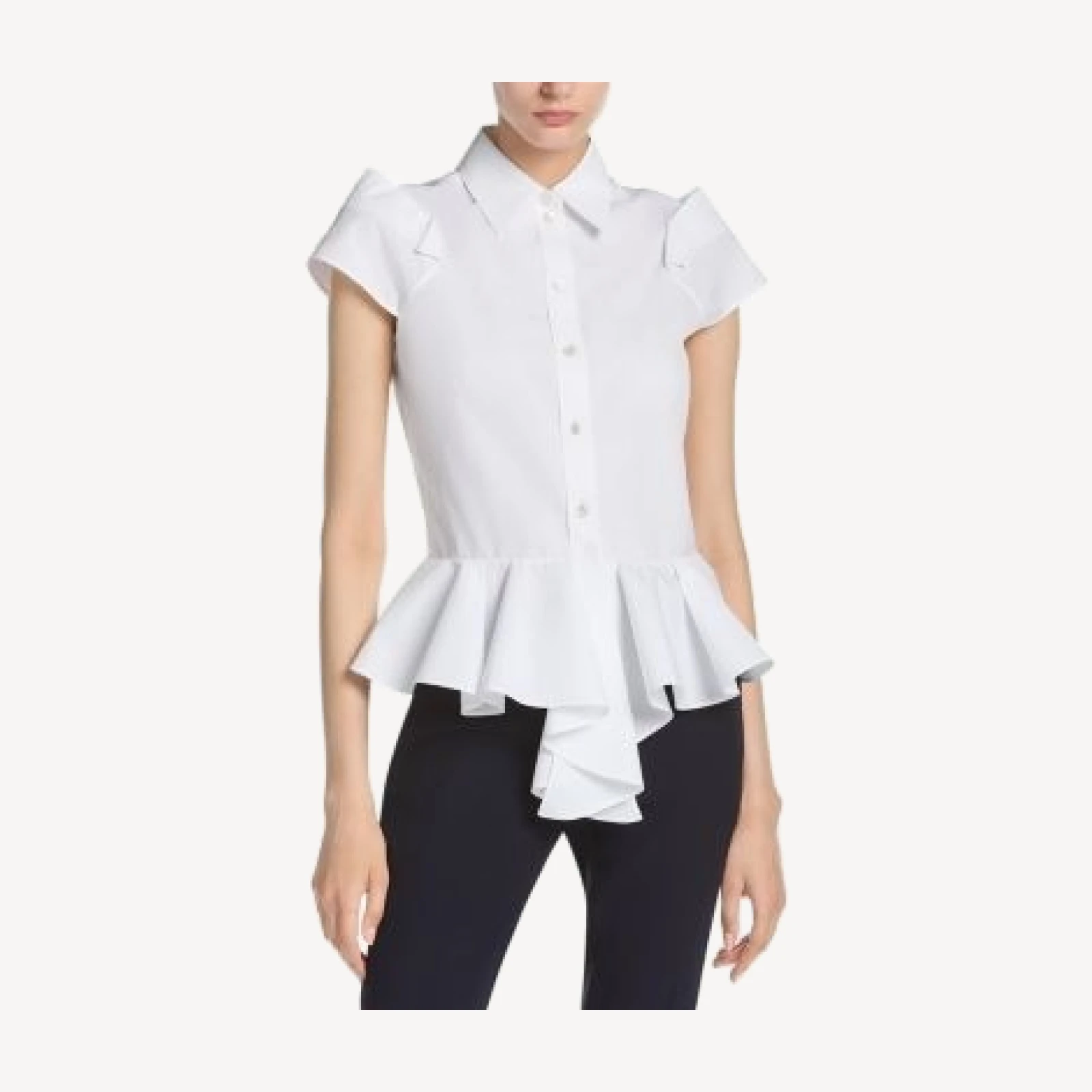 McQueen Cotton Poplin Peplum Shirt