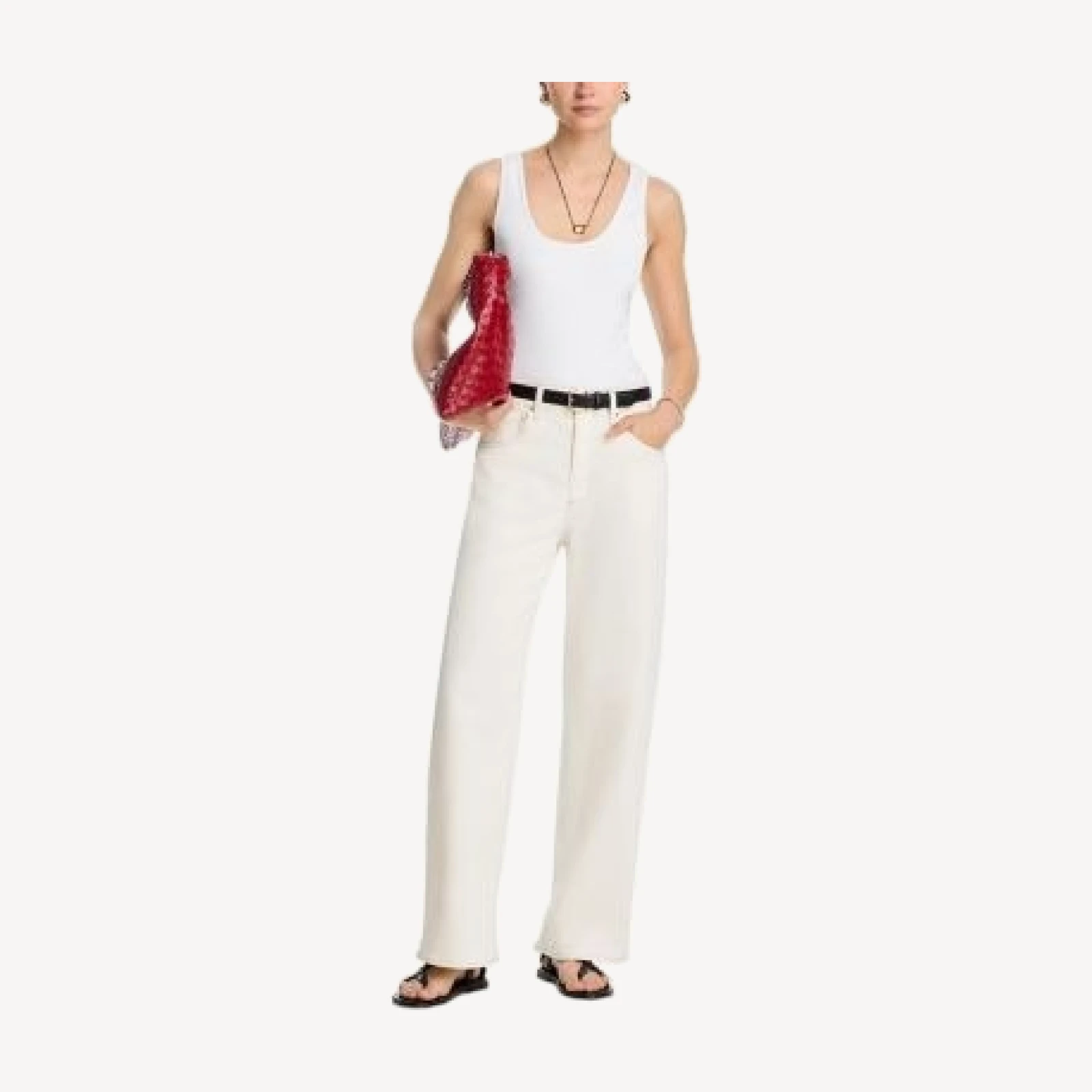 Paige Arellia High Rise Skimmer Jeans in Cream Contrast