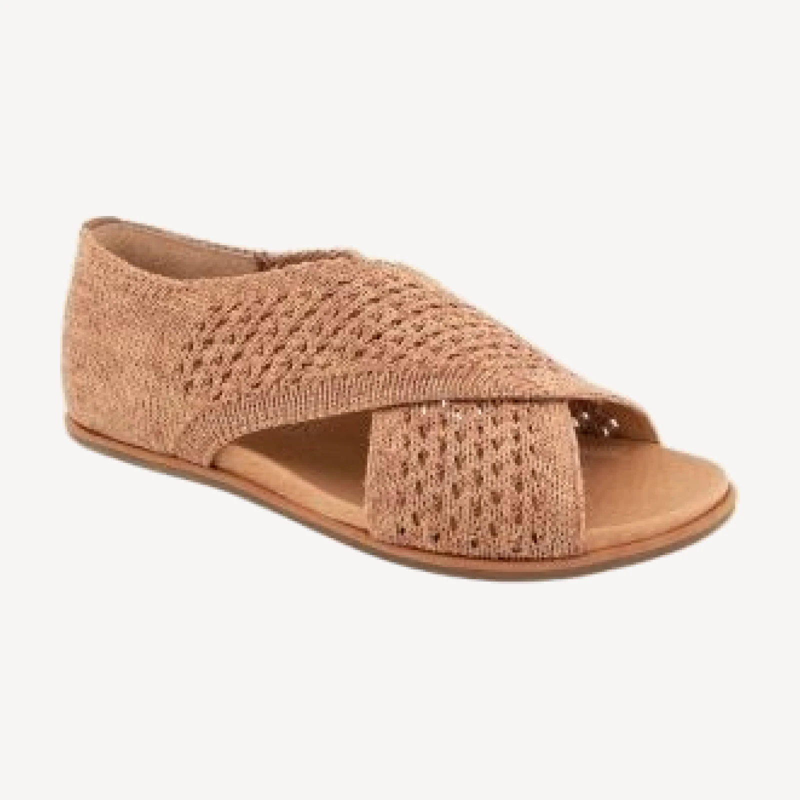 Gentle Souls by Kenneth Cole Women's Laniey Crossover Strap Brown Flat Sandals