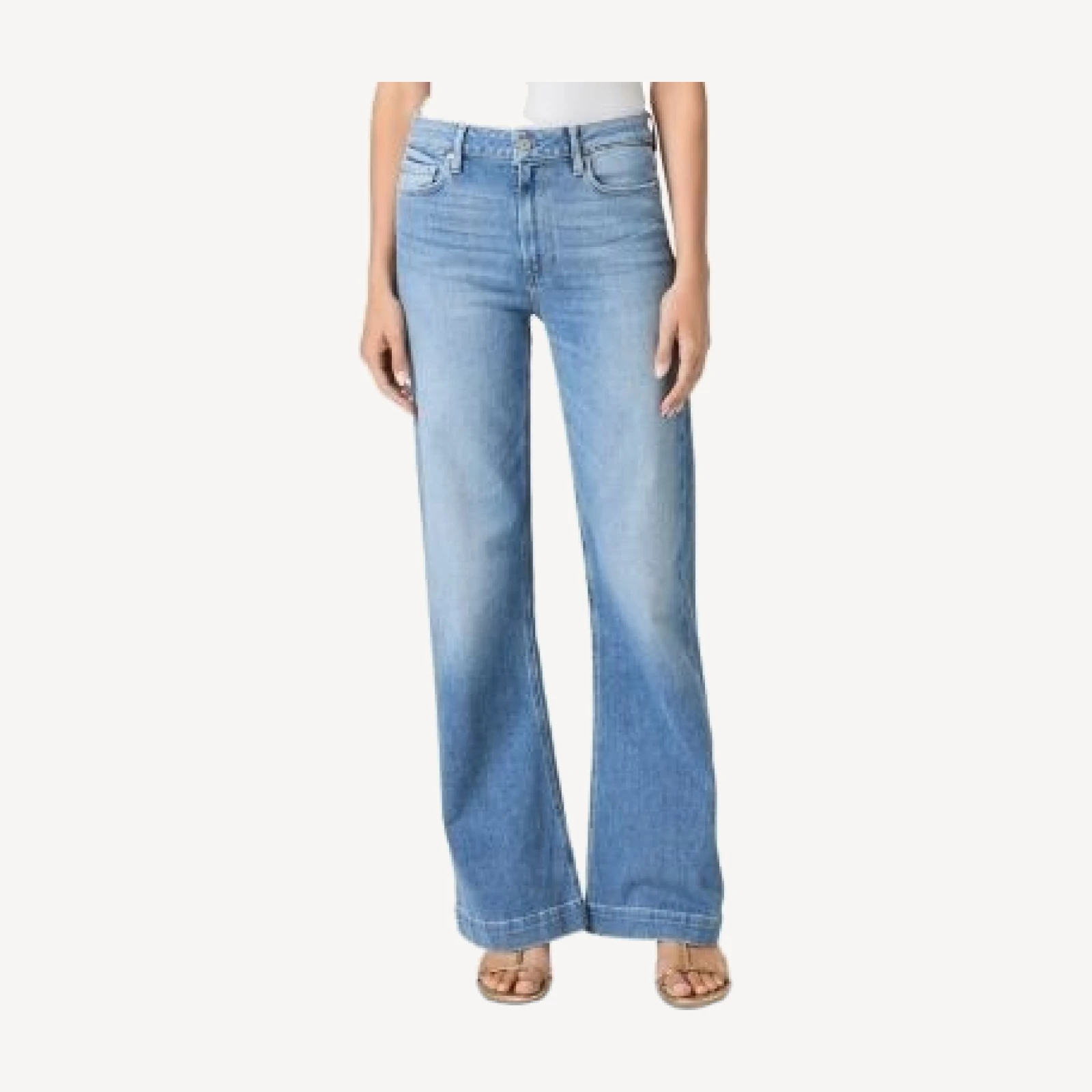 Paige Leenah High Rise Bow Leg Jeans in Cinerama