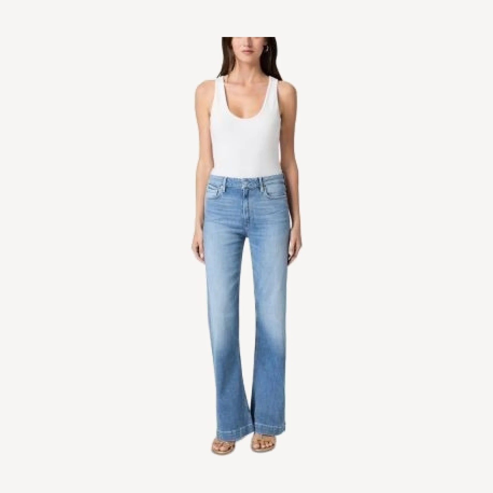 Paige Leenah High Rise Bow Leg Jeans in Cinerama