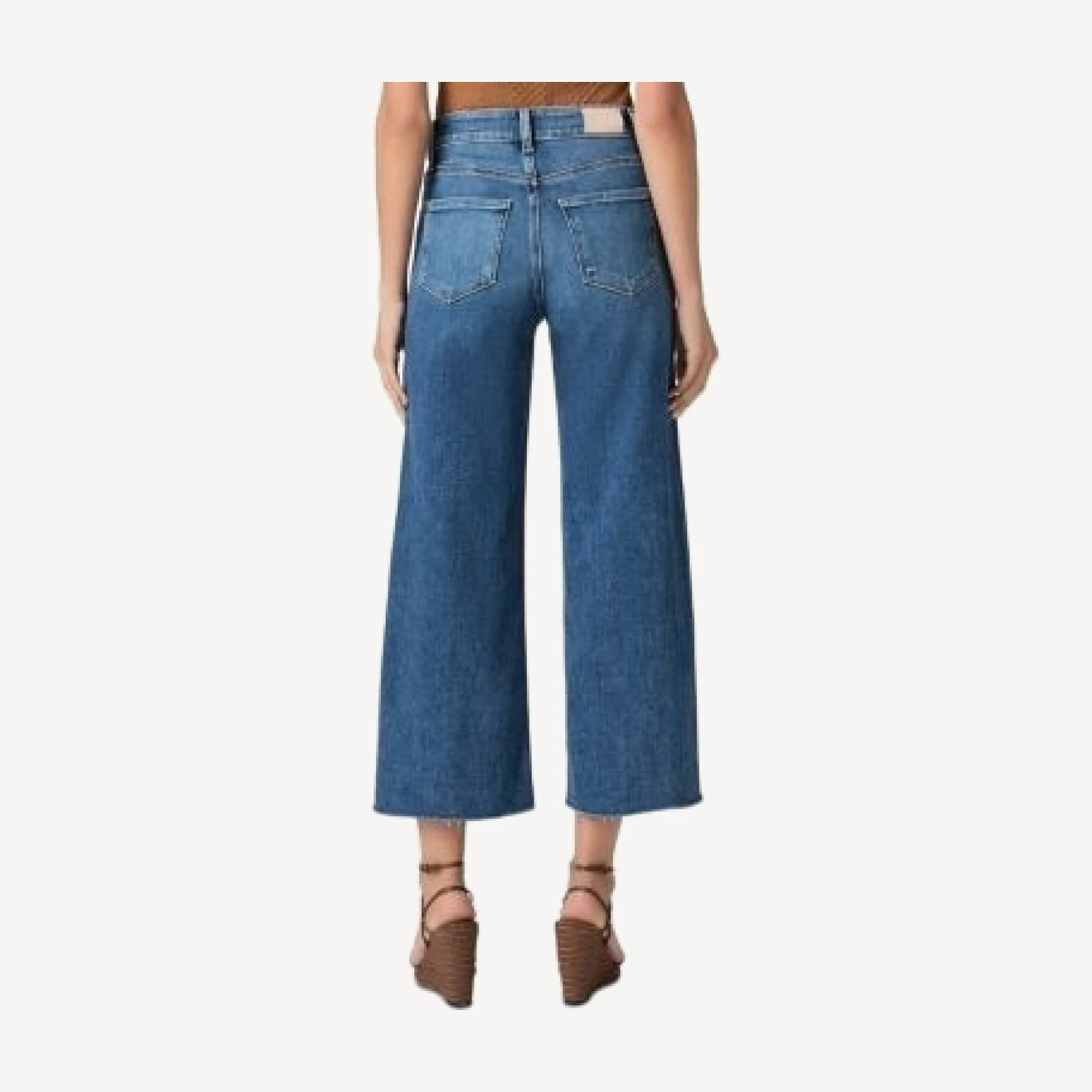 Paige Anessa Twisted Outseam High Rise Wide Ankle Jeans in Hollyhock
