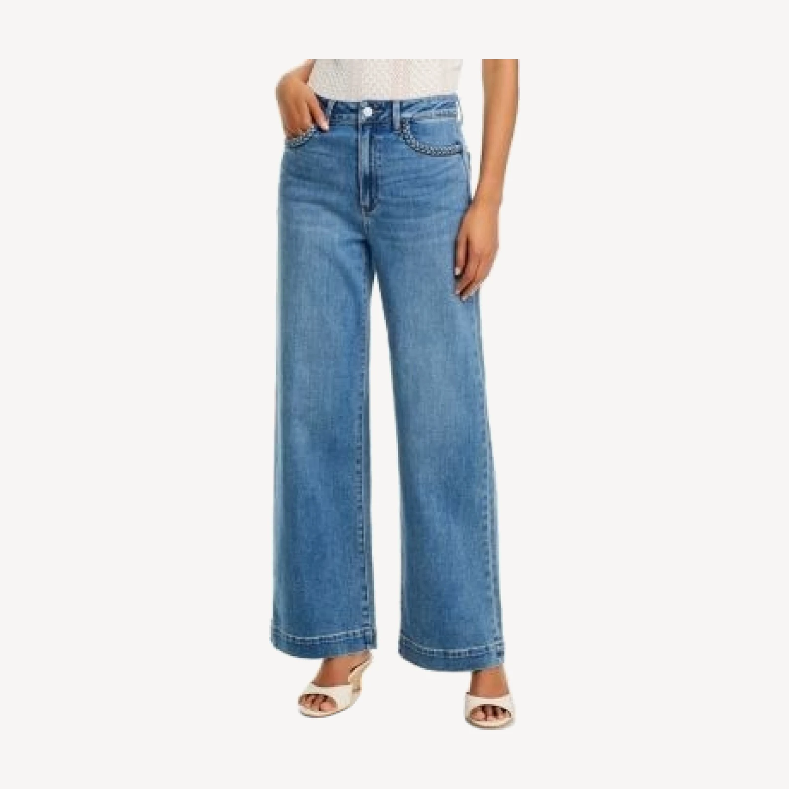 Paige Anessa 31 High Rise Wide Leg Jeans in Encino
