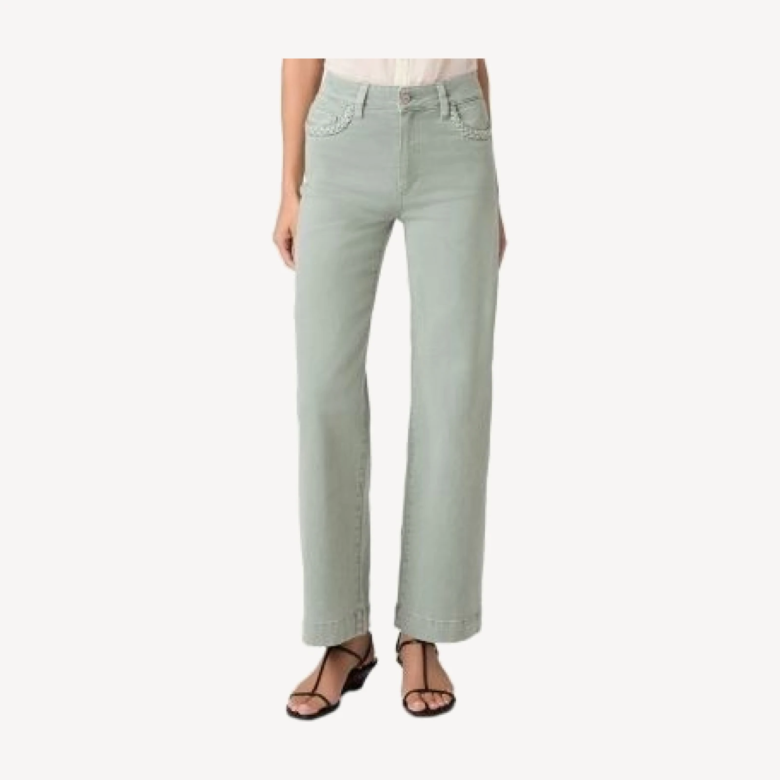 Paige Anessa High Rise Wide Leg Jeans in Vintage Seaglass