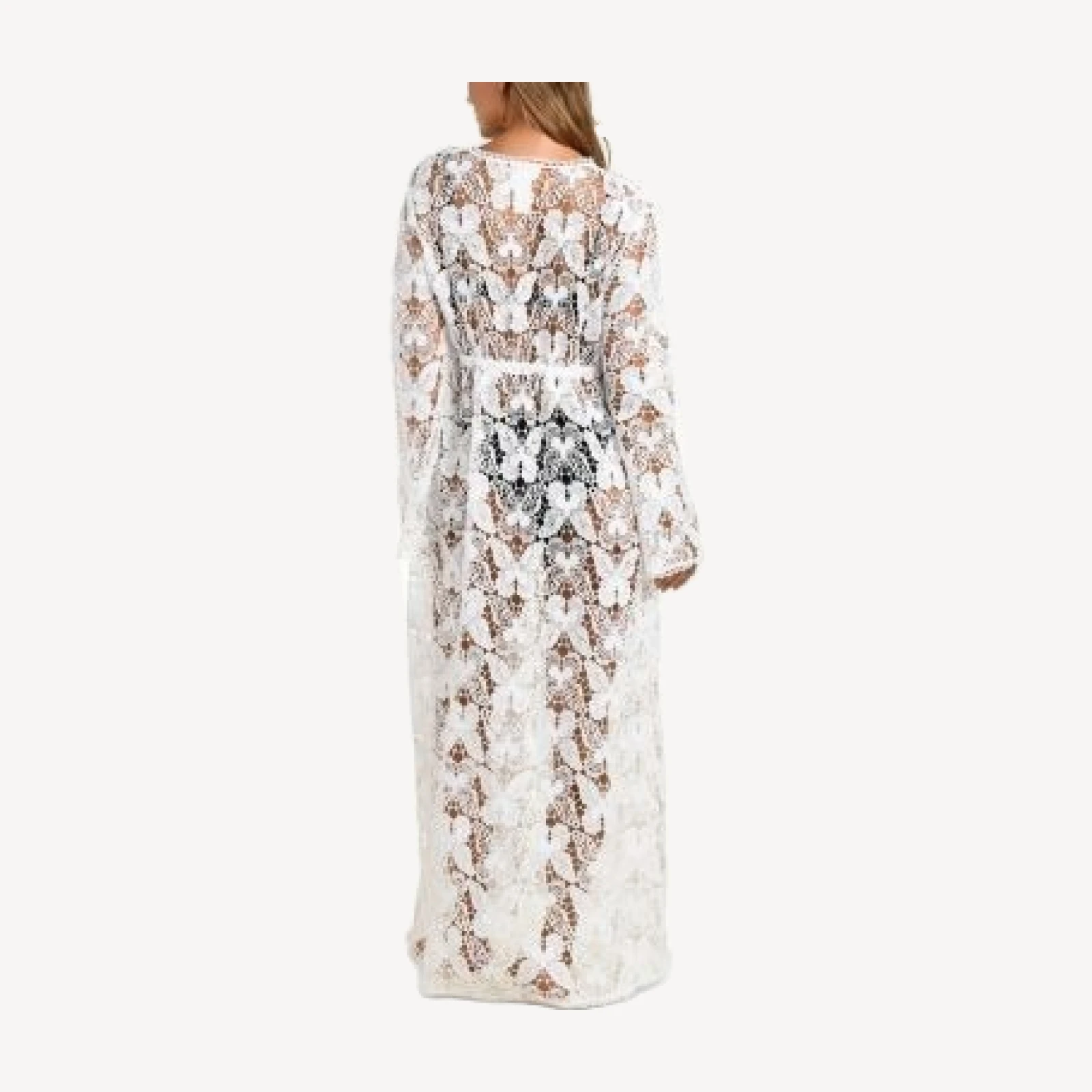 L'Agence Butterfly Crocheted Cover Up Robe