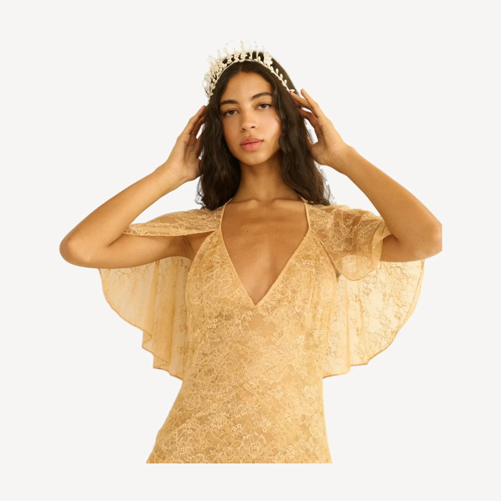 FAYE TIARA -- ANTIQUE PEARL
