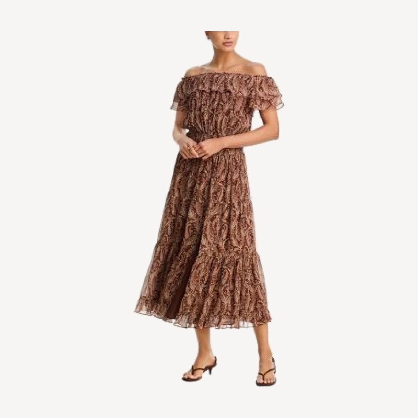 Paige Alistar Off The Shoulder Midi Dress