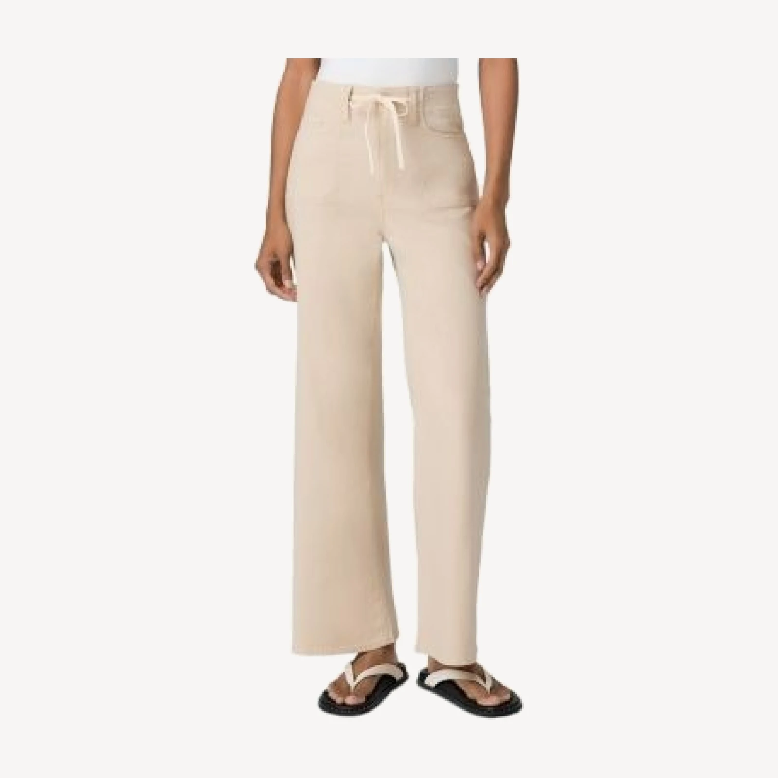 Paige Ari Drawstring Waist High Rise Ankle Jeans in Vintage Biscotti