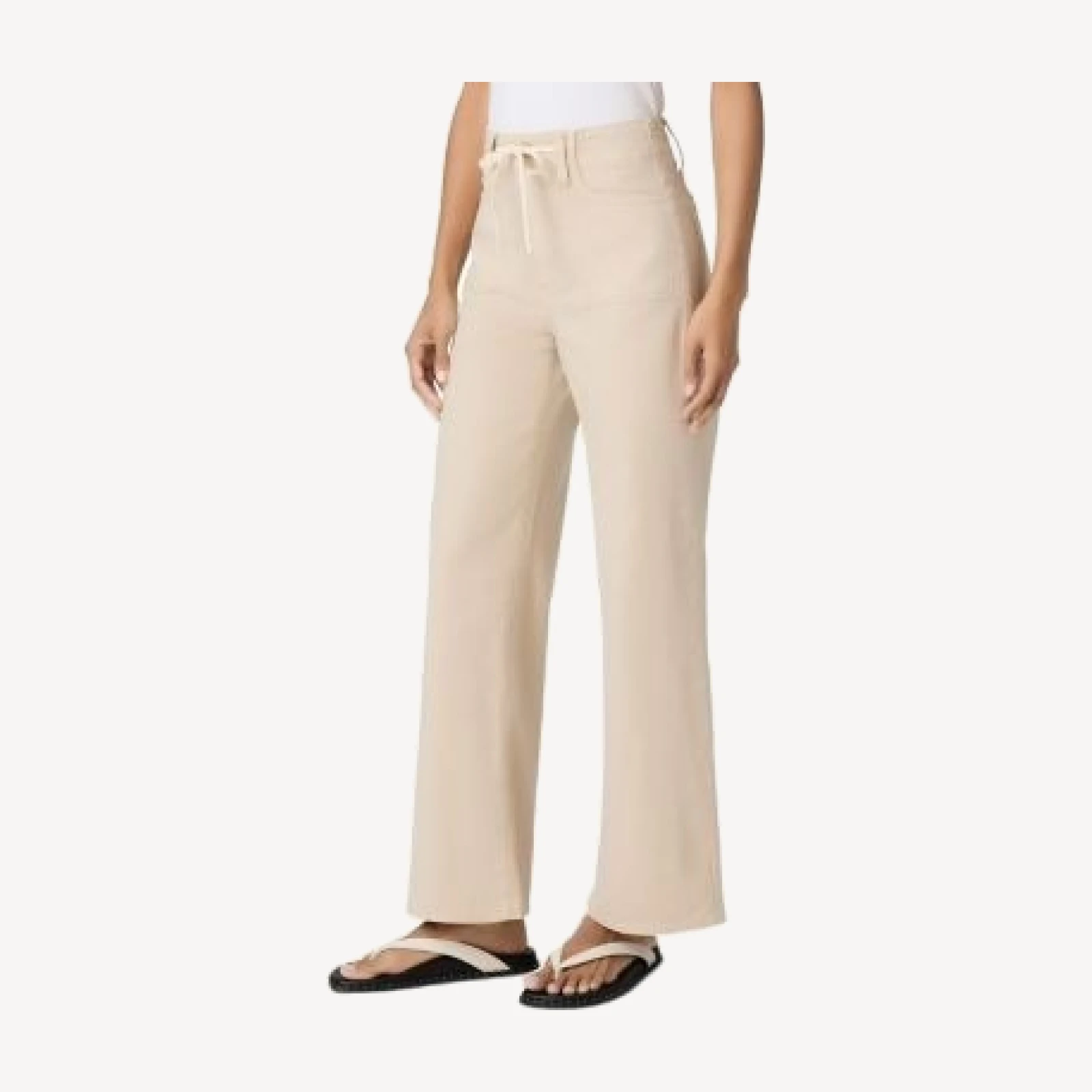 Paige Ari Drawstring Waist High Rise Ankle Jeans in Vintage Biscotti