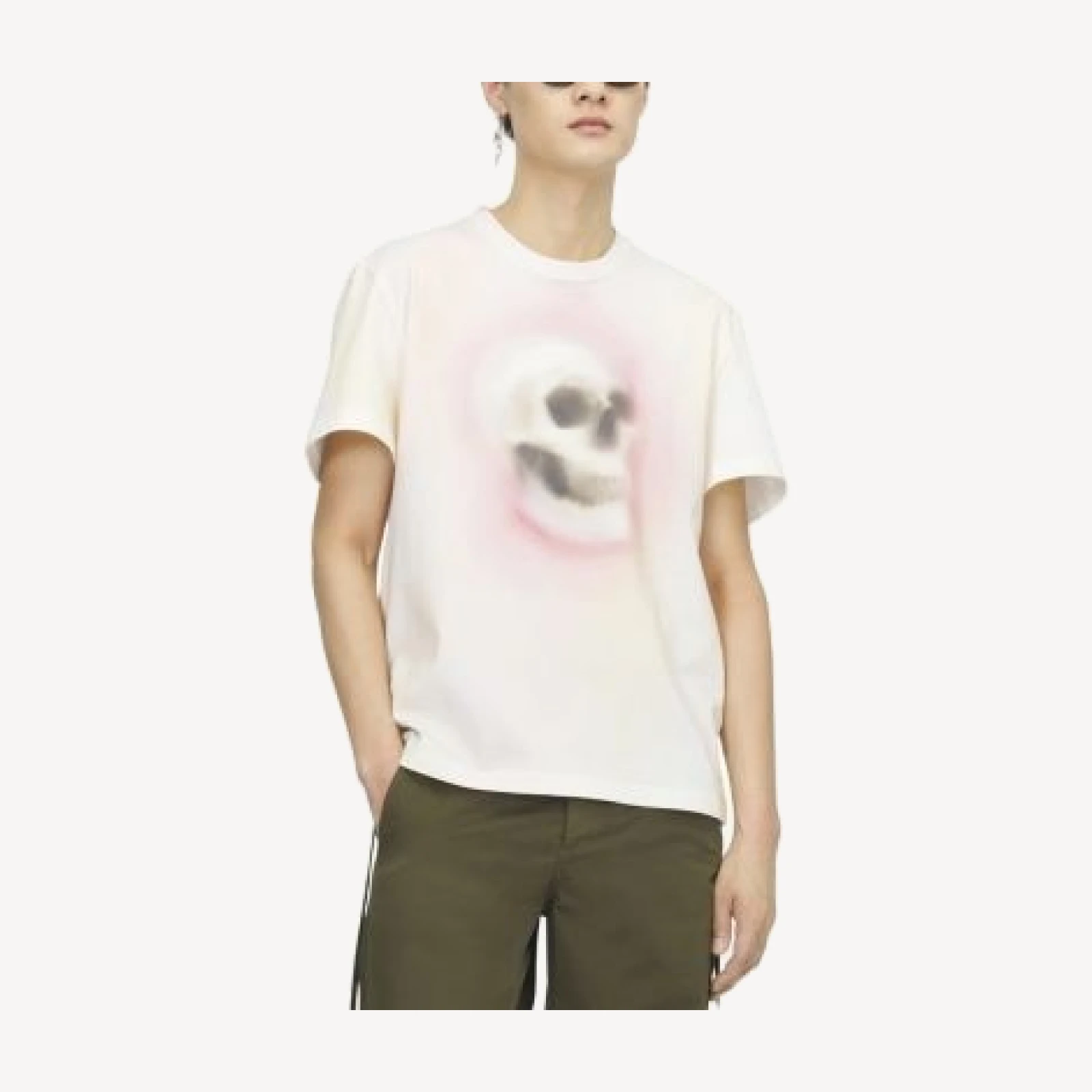 McQueen Skull Haze Graphic Cotton T-Shirt