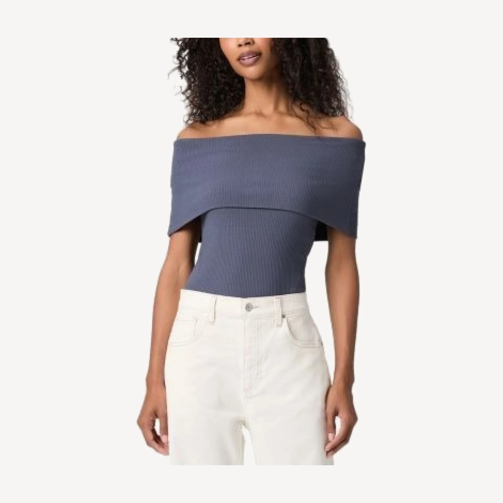 Paige Rosarita Ribbed Off The Shoulder Top