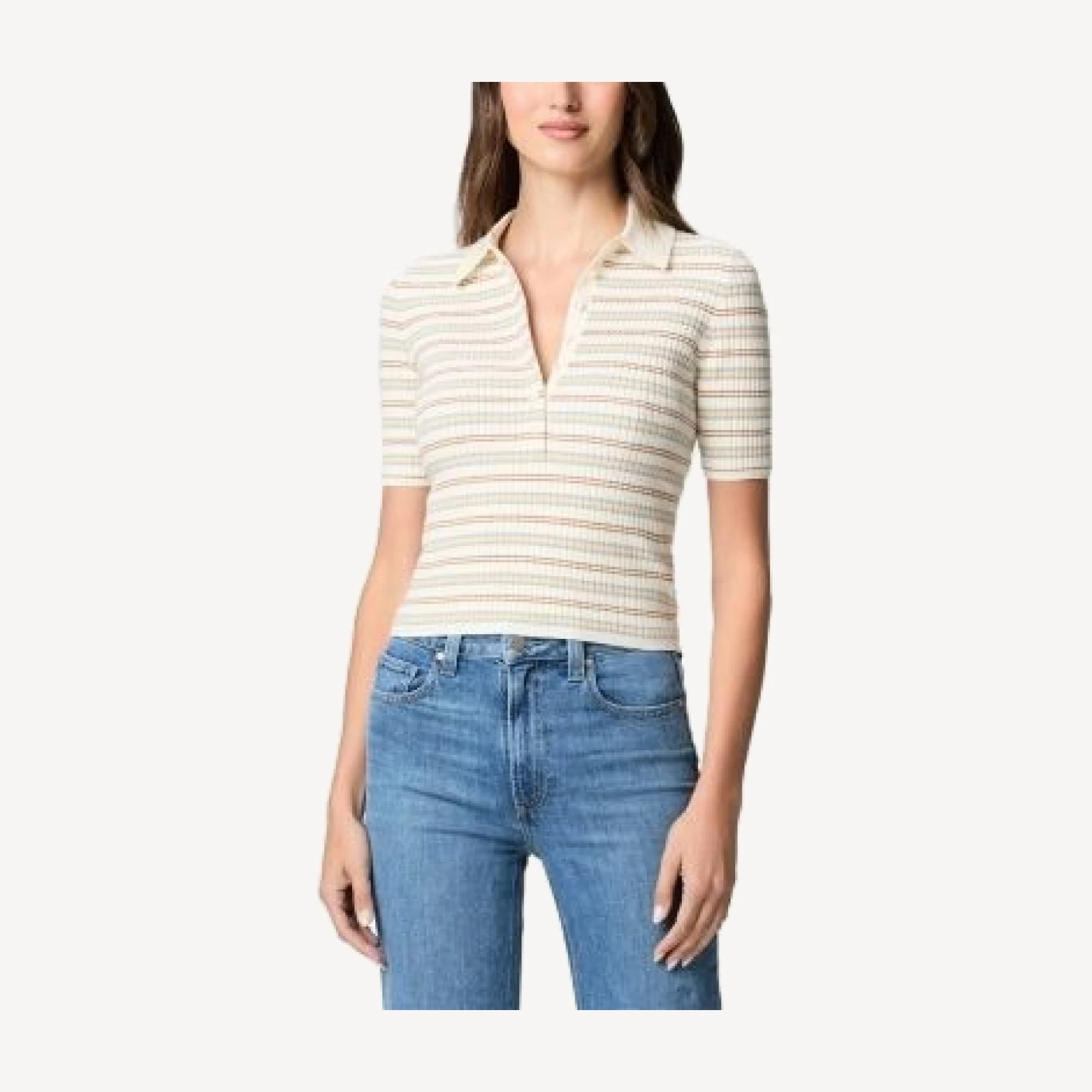 Paige Summit Ribbed Polo Top