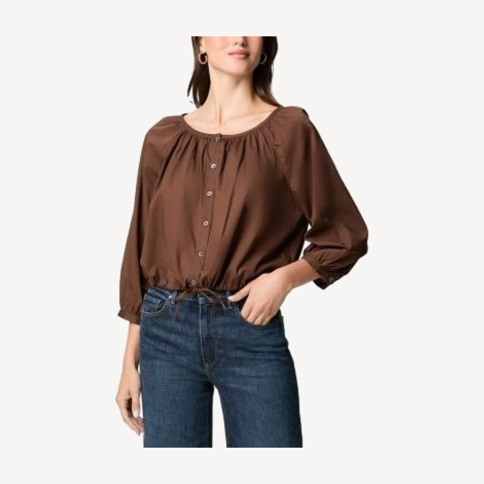 Paige Kinzie Button Front Cotton Top