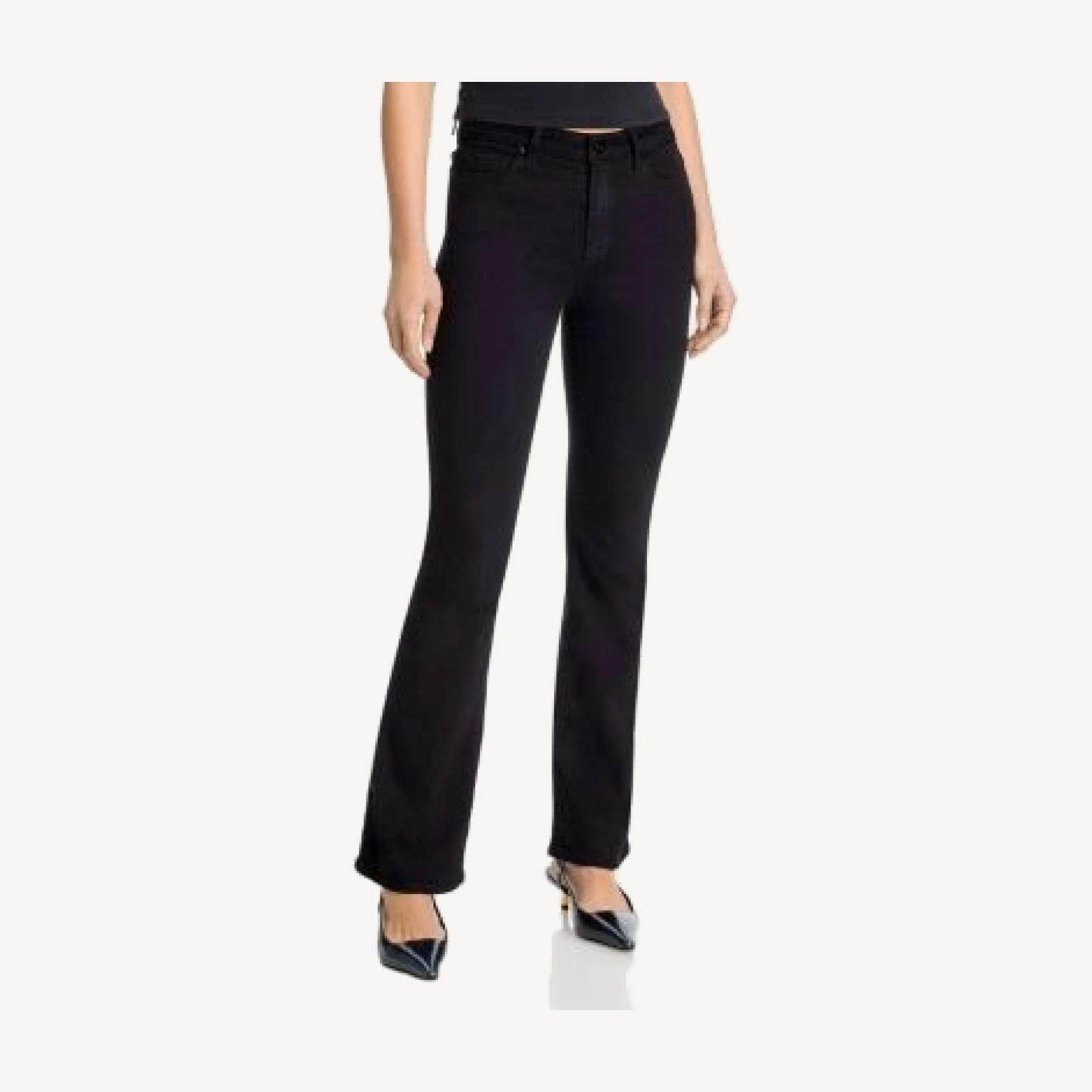 Paige Laurel Canyon High Rise Petite Boot Jeans in Black Shadow
