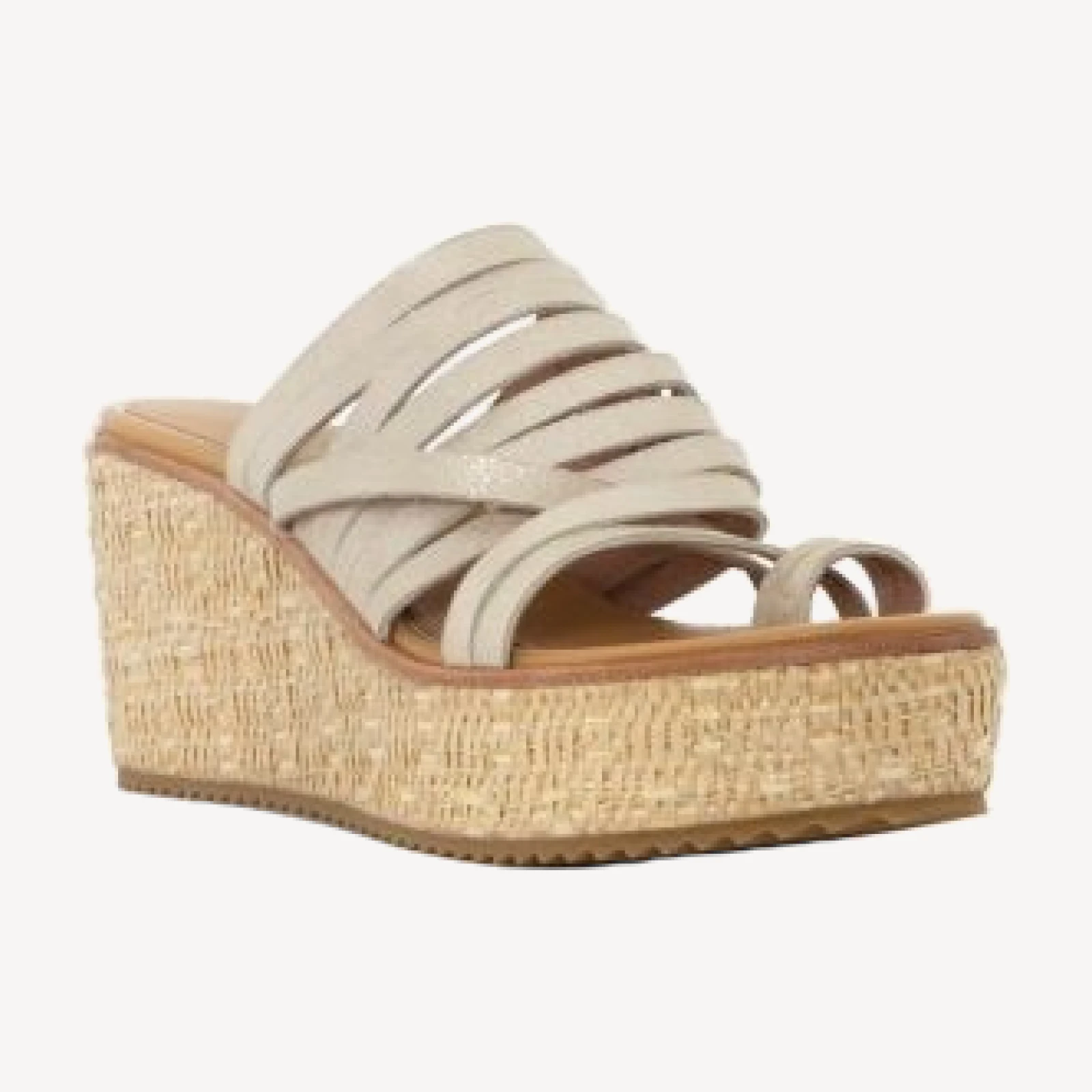 Donald Pliner Women's Leather Toe Loop Wedge Slide Sandals