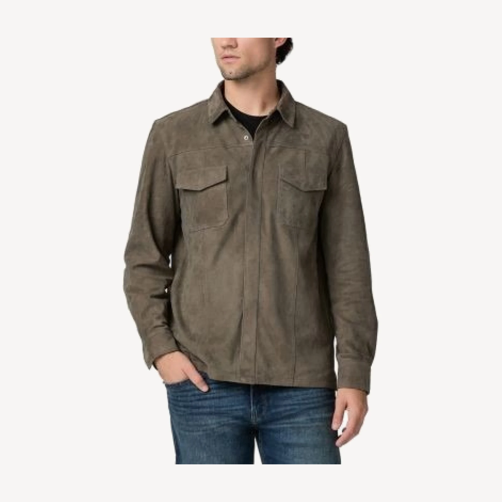 Paige Baltimore Leather Pocket Shacket