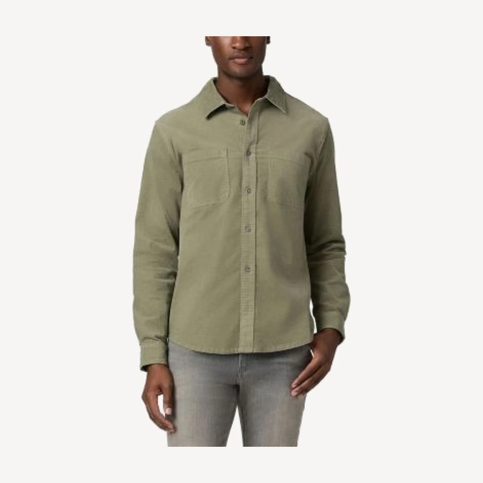 Paige Carmody Cotton Blend Micro Cord Pocket Shirt